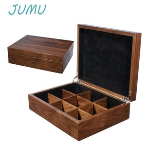Custom design nero noce <span class=keywords><strong>legno</strong></span> bustina di tè <span class=keywords><strong>scatole</strong></span> regalo - Product Image 2