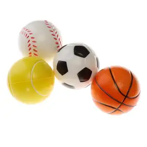 12 पैक नरम फोम सॉफ्टबॉल निचोड़ पु गेंदों के साथ दौर हाथों के लिए तनाव आकार फुटबॉल/बास्केटबॉल/बेसबॉल/ टेनिस