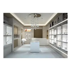 Jewelry display showcase of Luxury jewelry store showcase with LED lights Jewelry showcase