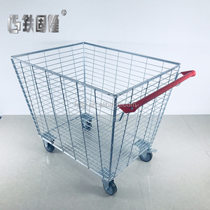 Chariot industriel à mailles métalliques empilables de haute qualité, chariot à mailles galvanisé Durable avec 8 étagères TGL