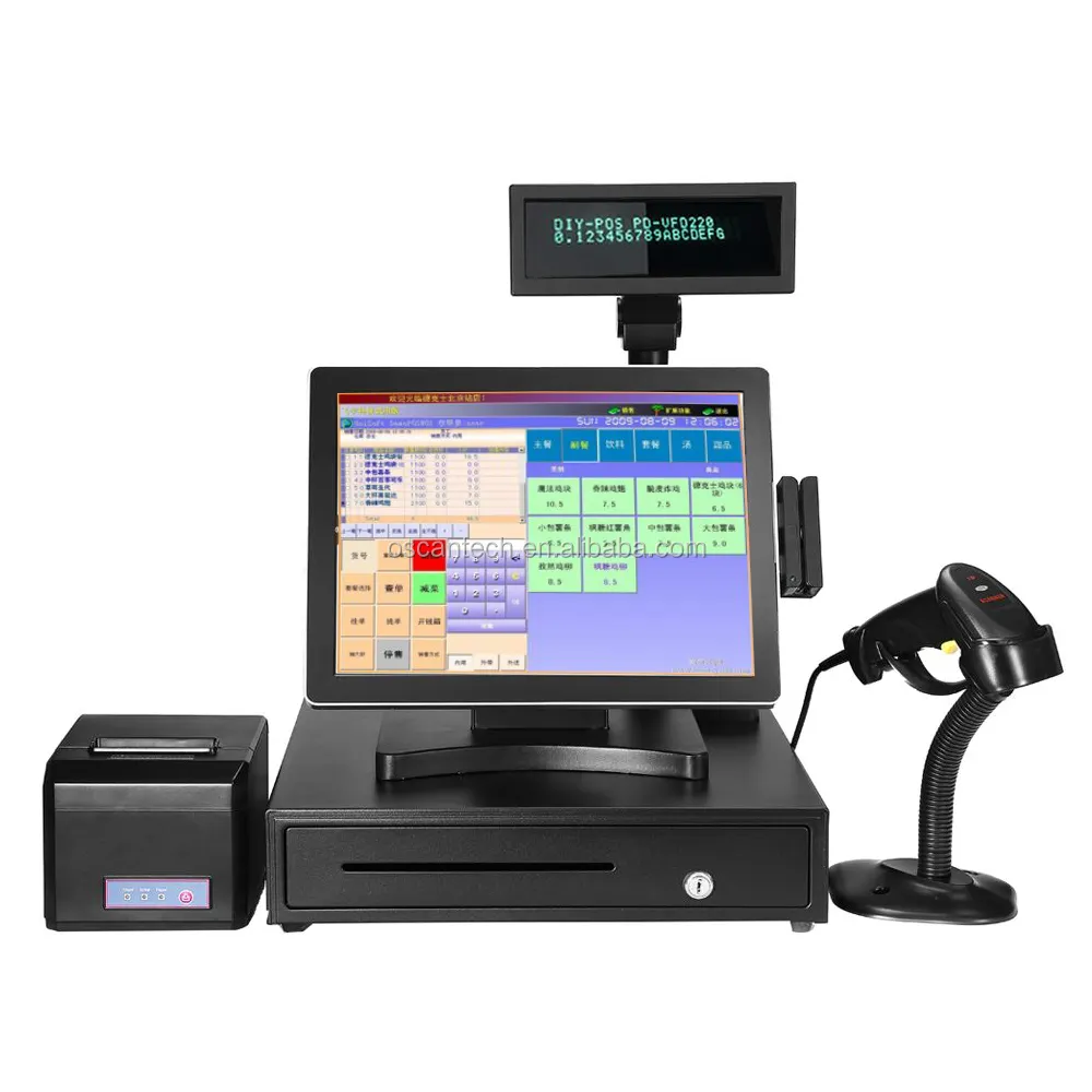 15 ''touch screen alle in einem POS system/cash register/kassierer POS maschine