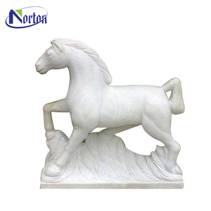 Statue de cheval en pierre naturelle, pierre de jardin, taille de vie, sculptures d'animaux, en marbre blanc, à vendre
