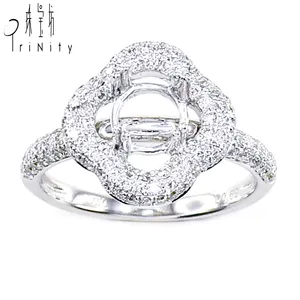 Best Friend Forever Eternity Semi Mounting Diamond Ring Fancy White Gold Jewellery Set