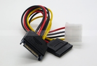 15-poliger SATA-Stecker auf 4-polige IDE-Buchse + SATA-Buchse Stromkabel