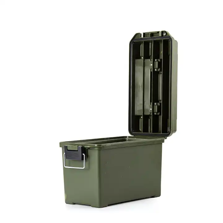 One green Plano ammo box.