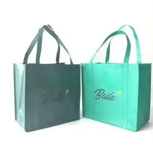 Eco Custom Logo Printed Reusable Extra-Wide Non Woven Fabric Carry Tote Bag Grocery Shopping Bags