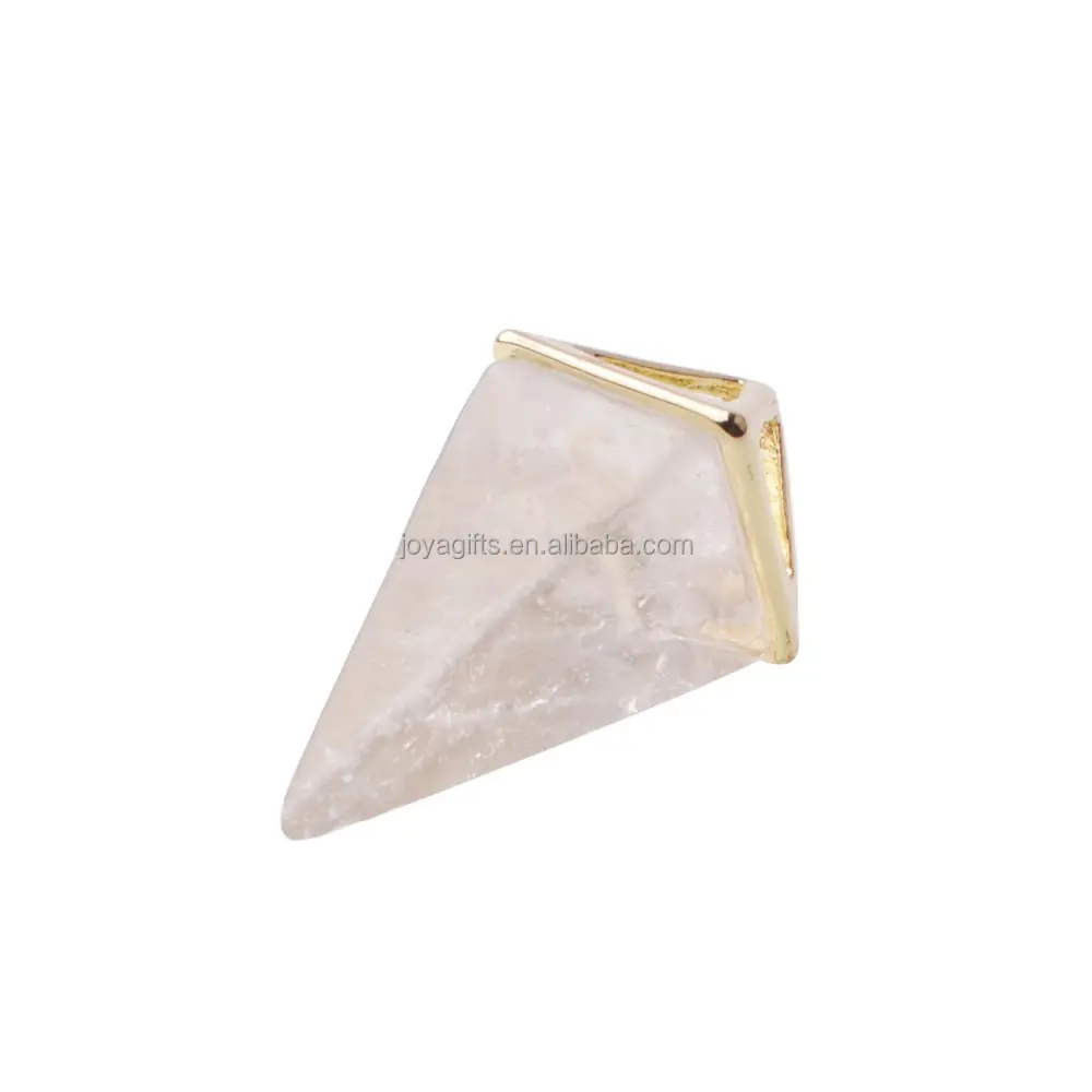 Natural Crystal Quartz Triangle Pyramid Pendant Gemstone for Necklace /Earrings Making Gift