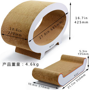 אירופה עיצוב חתול שריטות מחזר גדול נייר גלי שריטות גדולה מקרטון אמנות סלון Box-IC-0035 לבן - Product Image 6