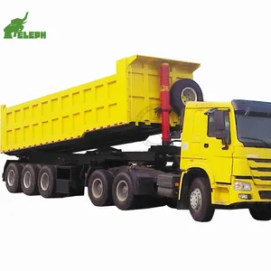 China 40 Ton 50 Ton Truck 3axles Side Tipper / Rear Dumper Semi Trailers Tractor Hydraulic Dump Trailer