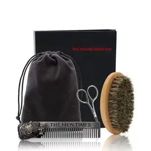 JDK Barbero proveedores caliente peine de Metal redondo y La barba Kit con pelo de tijera para regalo de los hombres