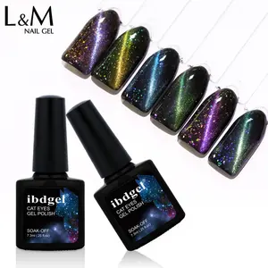 ibdgel 7.3ml Galaxy Magnetic Gel Polish 3D Glitter Color Gel Nail Polish Soak Off Black Base Needed