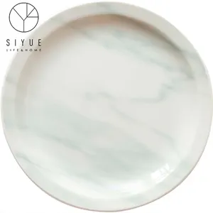 Patrón de mármol refrescante nueva china de hueso bajo vidriado redonda placa plana