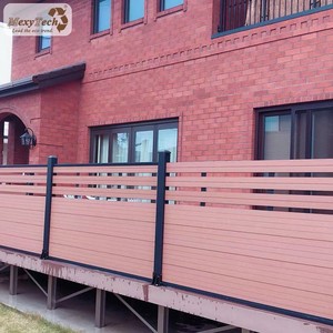 wpc面板边界花园格子围栏，带铝柱中架塑料围栏 - Product Image 5