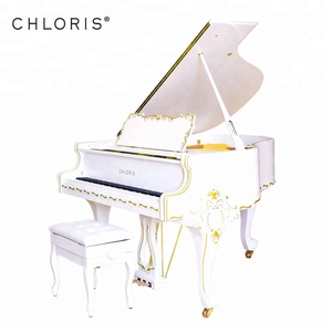Piano de Cola Antiguo de Estilo Barroco Blanco Mate en Venta SG-152WB - Product Image 1