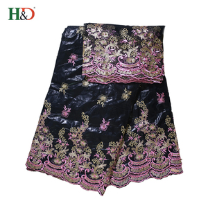 H & D Hot Gros Meilleur <span class=keywords><strong>Prix</strong></span> Perles Broderie <span class=keywords><strong>Bazin</strong></span> <span class=keywords><strong>Getzner</strong></span> Sequin Dentelle Tissu Dans Alibaba - Product Image 1
