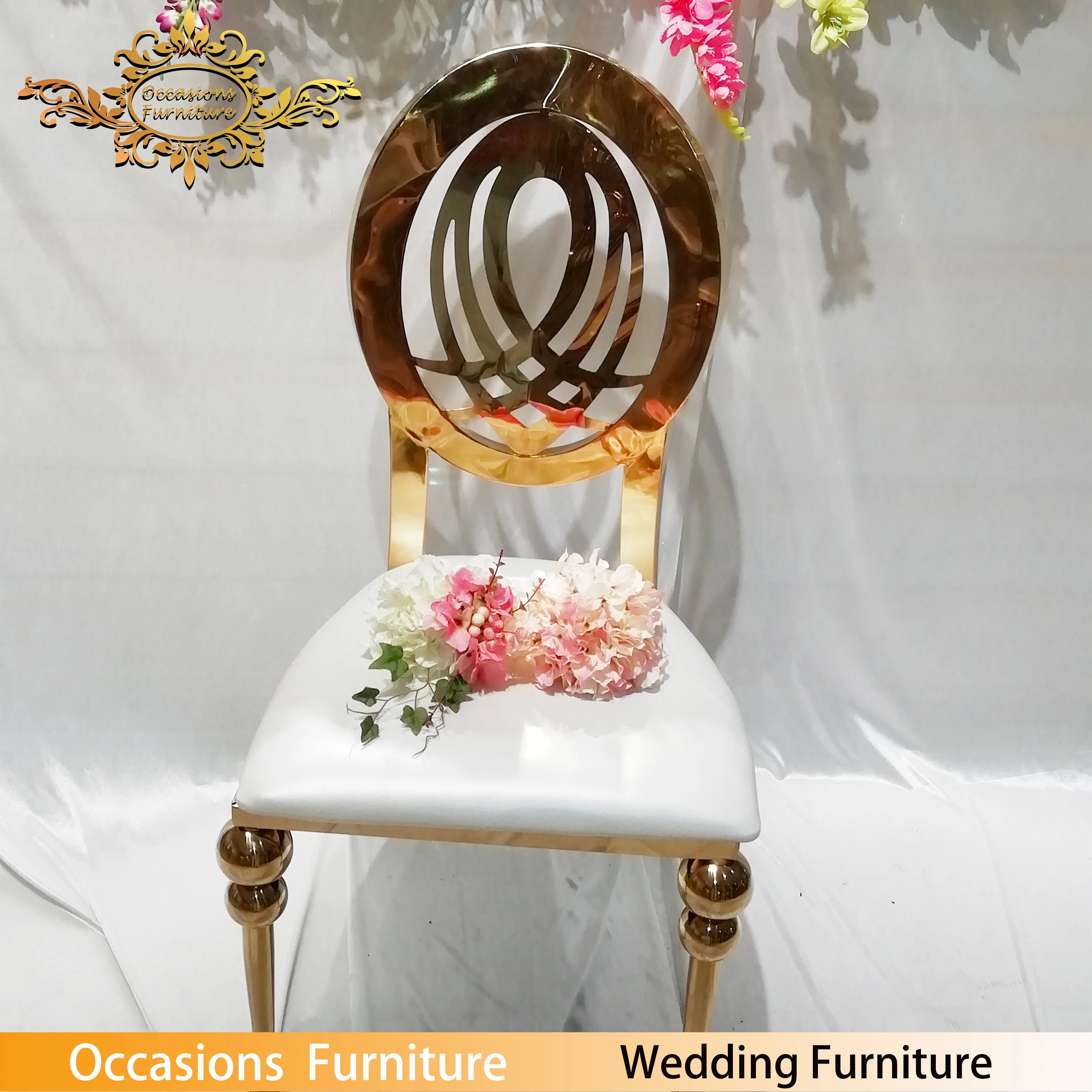 Съемный Свадебный крестообразный стул, стул из нержавеющей стали, блестящий золотой обеденный стул, изготовленный по событиям, мебель
