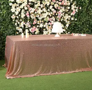 Benutzerdefinierte größe Rechteck Pailletten Tischdecke für Hochzeit Kuchen Tisch