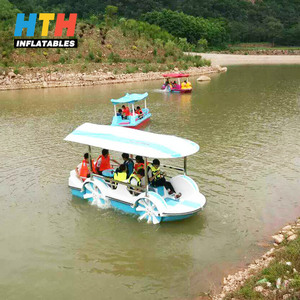 Children water bumper blade wheel pedal foot boat <span class=keywords><strong>6</strong></span> person Paddle on inflatable pool for sale - Product Image 5