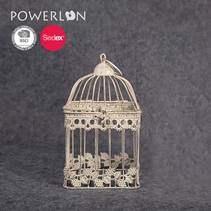<span class=keywords><strong>Cage</strong></span> à oiseaux en métal blanc créatif, 1 pièce, décorative, pour mariage, Pots de fleurs, planteuses sur Stand - Product Image 1