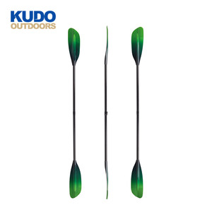KUDOOUTDOORSカスタム2ピース半透明スムースグラスファイバーブレードカーボンシャフトカヤックパドル - Product Image 1