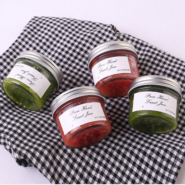 Haonai Glass Food Jar With Metal Lid For Caviar