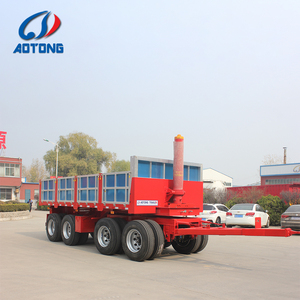 20ft & 40ft phía sau thủy lực phẳng Dump tipper vật liệu thép phẳng giường Dumper vận chuyển Container xe tải bán Trailer - Product Image 5