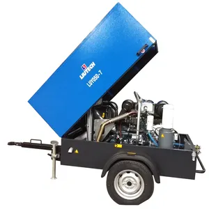 Compressor de ar portátil 5m3 7bar, motor diesel para construção