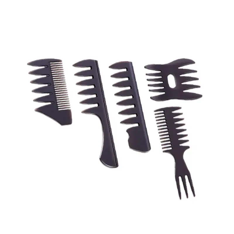 5 PCS Hair Comb Styling Set Barber Hairstylist Accessories - Professional Shaping & Teasing Wet Combs Tools