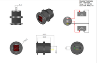 Moniteur de batterie 12v-40v Voltmètre de voiture à LED numérique double 12-24V écologique