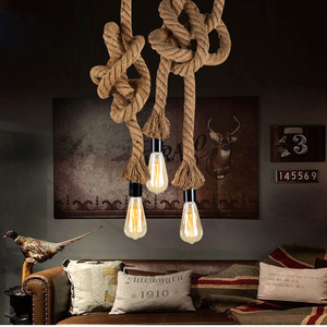 América del estilo simple retro <span class=keywords><strong>de</strong></span> cáñamo <span class=keywords><strong>cuerda</strong></span> colgante <span class=keywords><strong>de</strong></span> iluminación para la sala <span class=keywords><strong>de</strong></span> <span class=keywords><strong>estar</strong></span> - Product Image 1