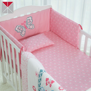 Rosa y blanco mariposa diseño apliques <span class=keywords><strong>cuna</strong></span> lecho del bebé cama - Product Image 4