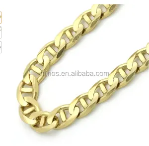 14k gouden platte 5mm italiaanse mariner ketting voor mannen ketting kettingen