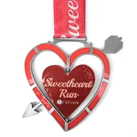Yeni özel kalp şekli altında altın madalya 10k çalışan sonlandırıcı maraton metal spor madalyaları ve kupalar satış custom made