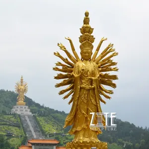 Outdoor large brass buddha sculpture bronze thousand hands guanyin statue