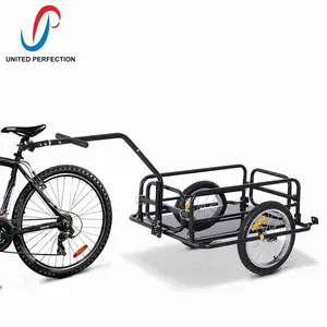 Remolque de carga de bicicleta con marco de acero, carrito de almacenamiento plegable, carrito de transporte de 80lb