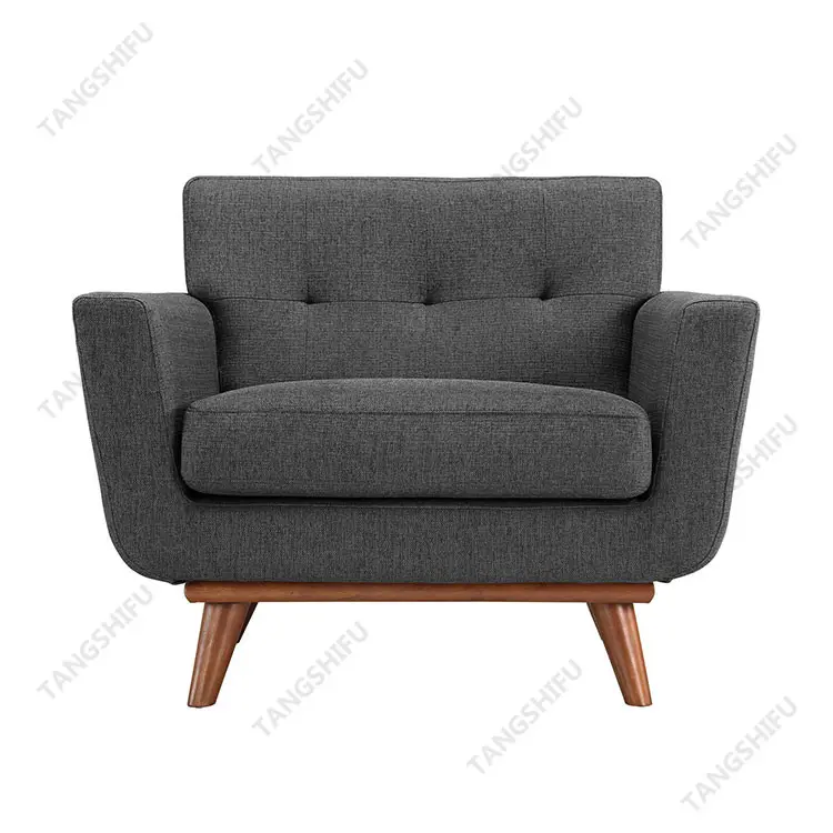 Modern Living Room Furniture Elegant Upholstered Grey Bedroom Sofa Chair