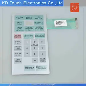 Panel Kontrol Membran Grafis Lapisan Metalik untuk Microwave