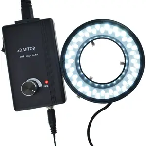 Anneau lumineux 48 LED pour Microscope, 16/43mm à 151mm, lampe d'éclairage à distance, éclairage caméra avec luminosité réglable