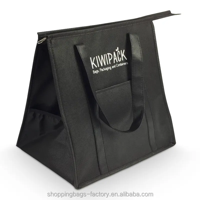 promotional eco friendly cooler insulate heavy duty Black Hercules Insulated Grocery Tote insulated grocery tote bag