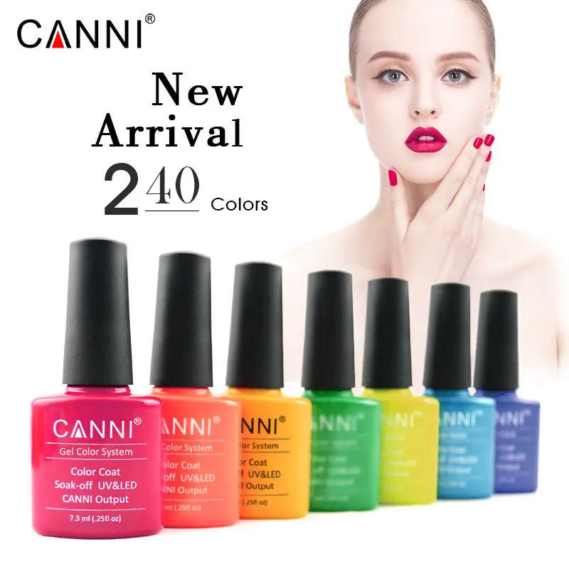 CANNI הטוב ביותר מכירת מפעל אספקת OEM לוגו משלוח מדגם 240 צבע ג 'ל לכה לכה אמייל סיטונאי נייל UV ג' ל פולני
