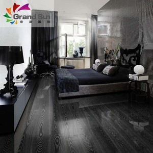 Revêtement de sol <span class=keywords><strong>stratifié</strong></span> <span class=keywords><strong>noir</strong></span> en forme de grain de bois, solide et naturel - Product Image 1