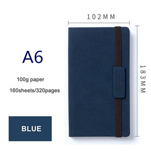 Diario de tapa dura de cuero PU personalizado A7, cuaderno de bolsillo de nuevo diseño con banda elástica y portalápices, <span class=keywords><strong>Agenda</strong></span> de diario - Product Image 5