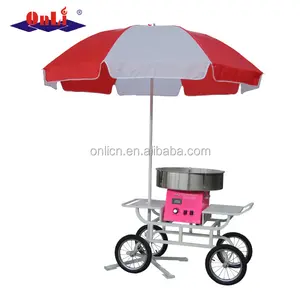 Professionele Cotton Candy Floss Machine Met Wagon/Winkelwagen En Paraplu