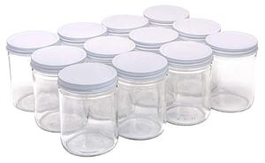 सफेद धातु Lids के साथ चौड़े मुंह सीधे पक्षीय कैनिंग जार - Product Image 4