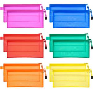 2018 Amazon hot sale 6 colors Waterproof PVC pencil case with zipper, wholesale cheap custom Plastic Pen Bag File Bags