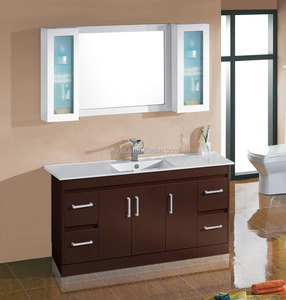 Hotel austrália bacia de lavatório personalizada, pvc piso do banheiro unidade de vanity madeira espelhado pendurado pia banheiro armário - Product Image 2