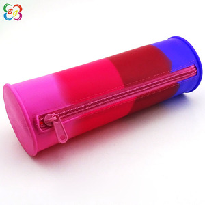 फैक्ट्री थोक बड़े सिलेंडर सिलिकॉन स्कूल स्टेशनरी पेंसिल केस - Product Image 4