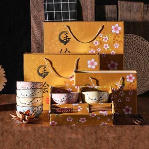 P193 tigela de cerâmica de 4 peças, conjunto de tigela de cerâmica estilo japonês para jantar