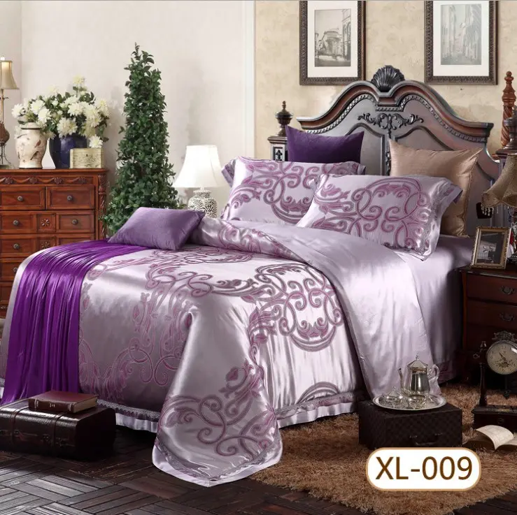 Soie ensemble de quatre pièces de 100 mulberry soie ensembles large largeur soie draps de lit de mariage produits