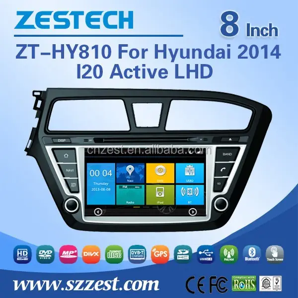zestech 8 אינץ 2 דין gps dvd לרכב עבור יונדאי i20 פעיל 2014 lhd עם ניווט gps + מולטימדיה מלאה מערכת אביזרי רכב